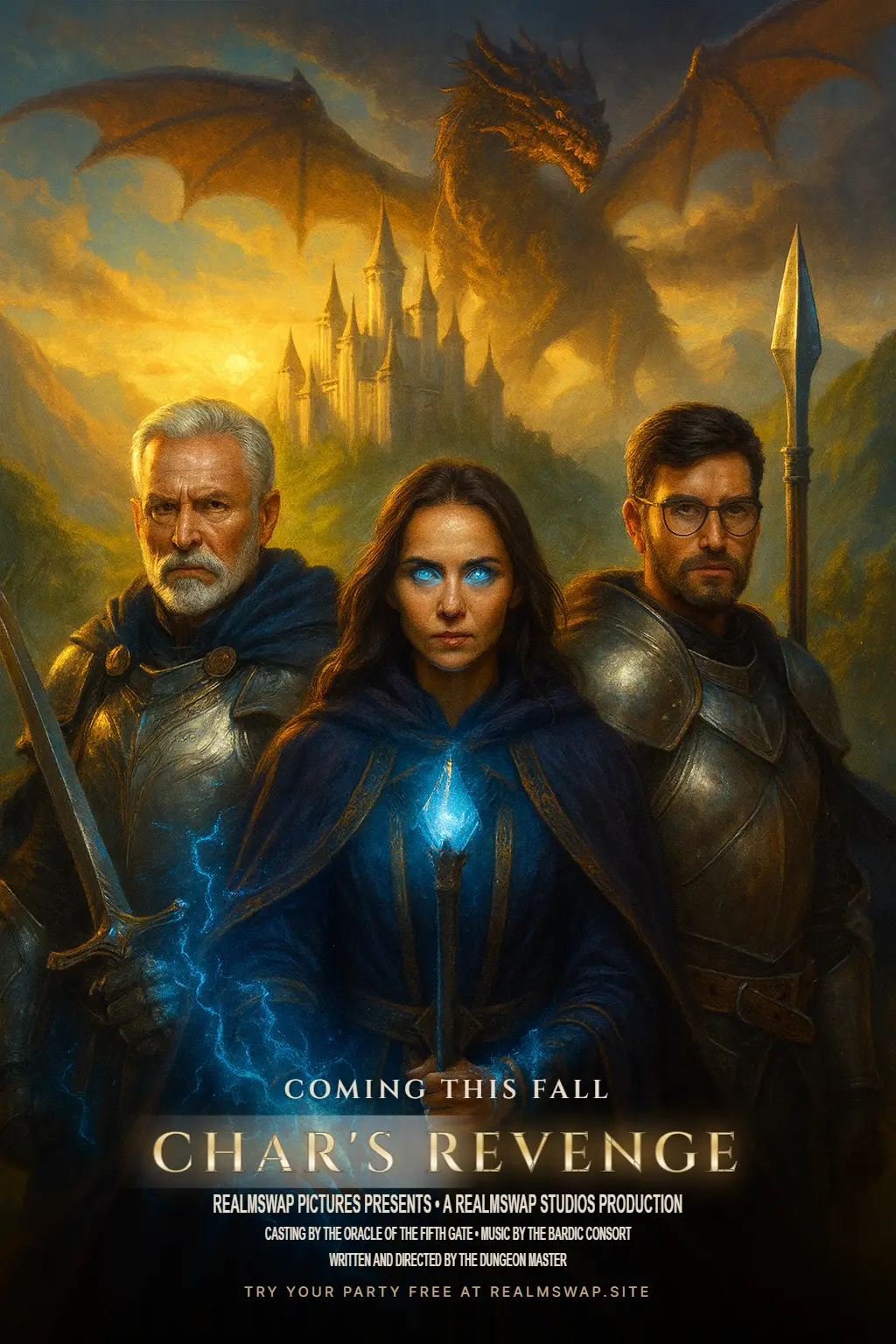 Char's Revenge castle and dragon group poster